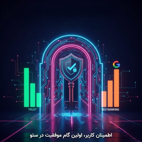 آیکون قفل سبز HTTPS و سپر امنیتی دیجیتال